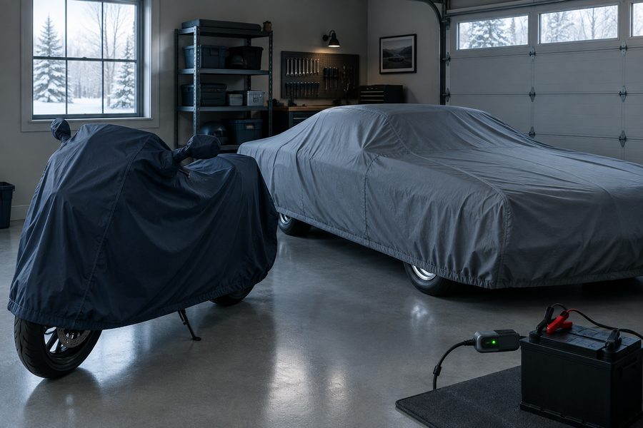 Battery maintainer vs charger: storing a car, bike or RV over a Canadian winter