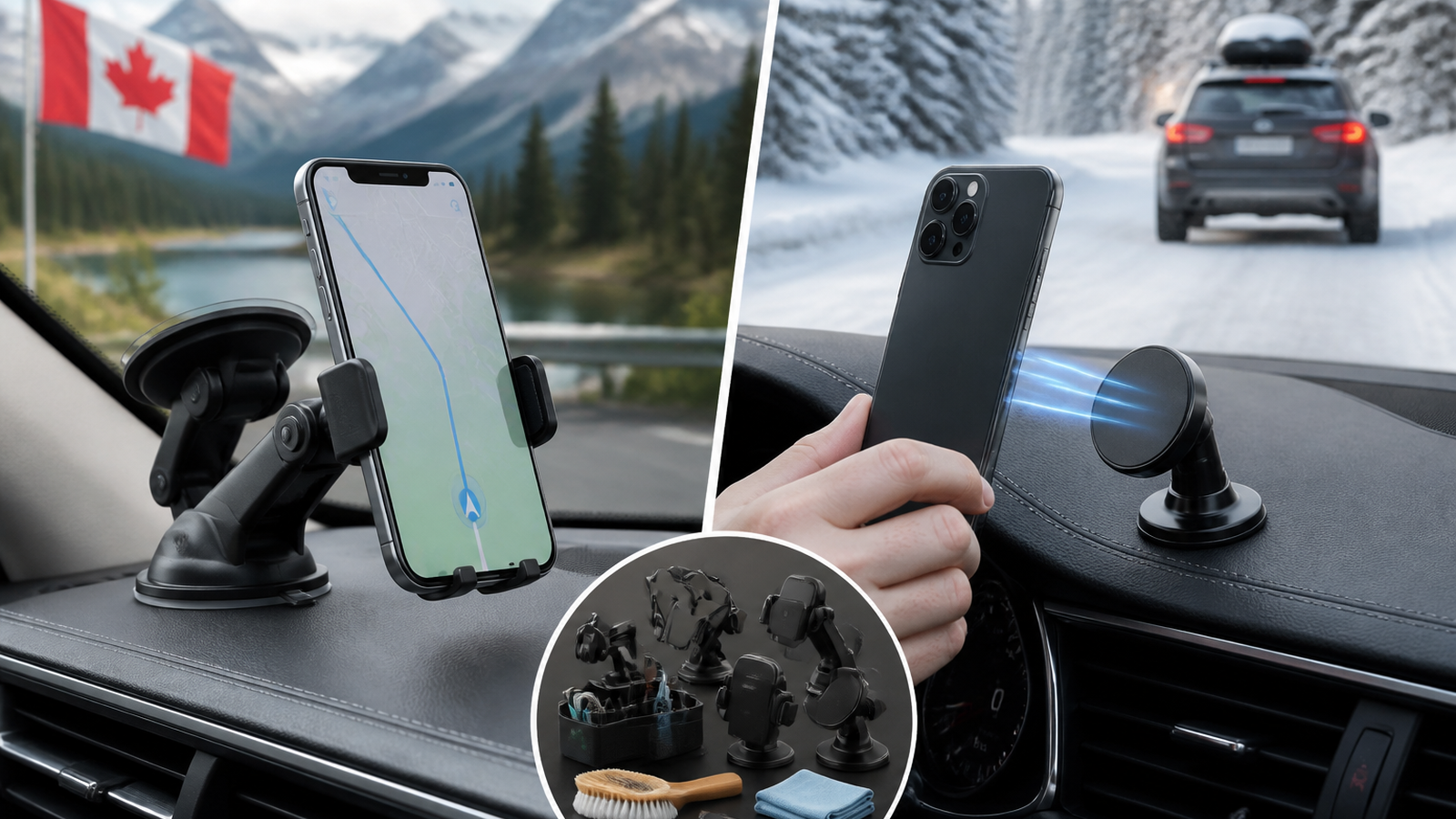 NorthTrail Auto Choosing Between Suction Cup and Magnetic Phone Mounts for Canadian Drivers guide image for Canada shoppers