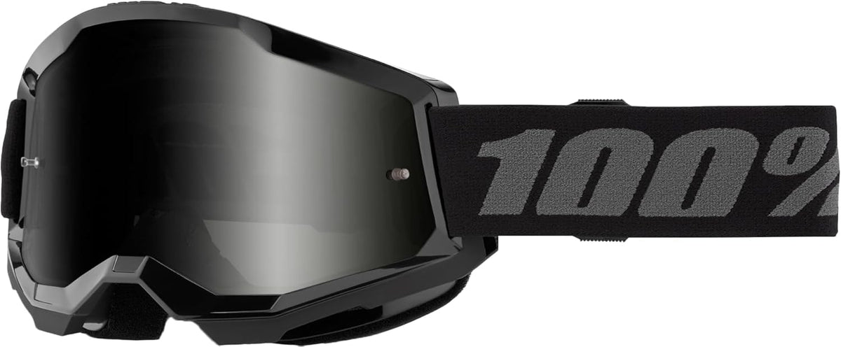 100% Strata 2 front view showing black frame and smoke lens for glare reduction