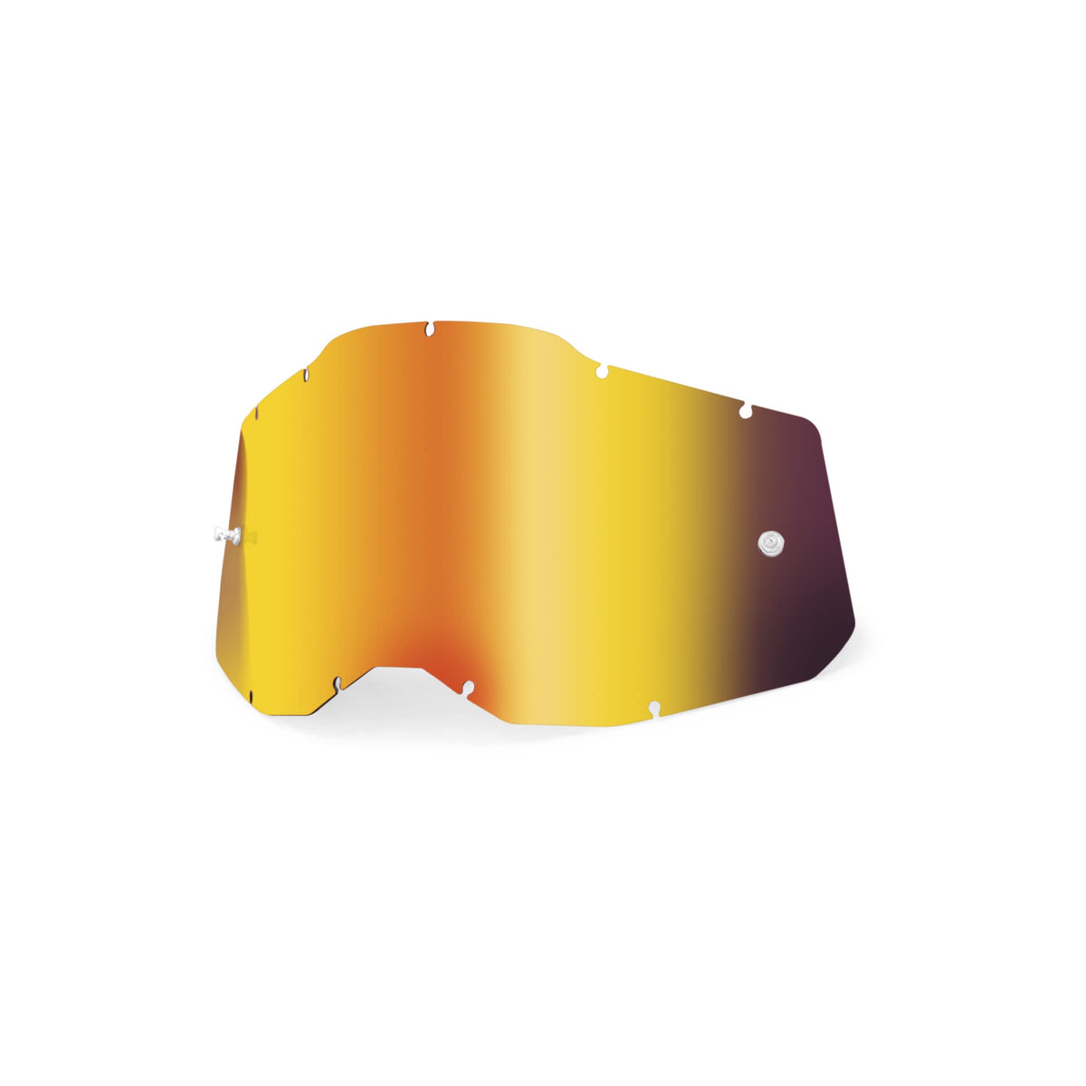 100% mirror red lens front view showing reflective finish and clear field of vision
