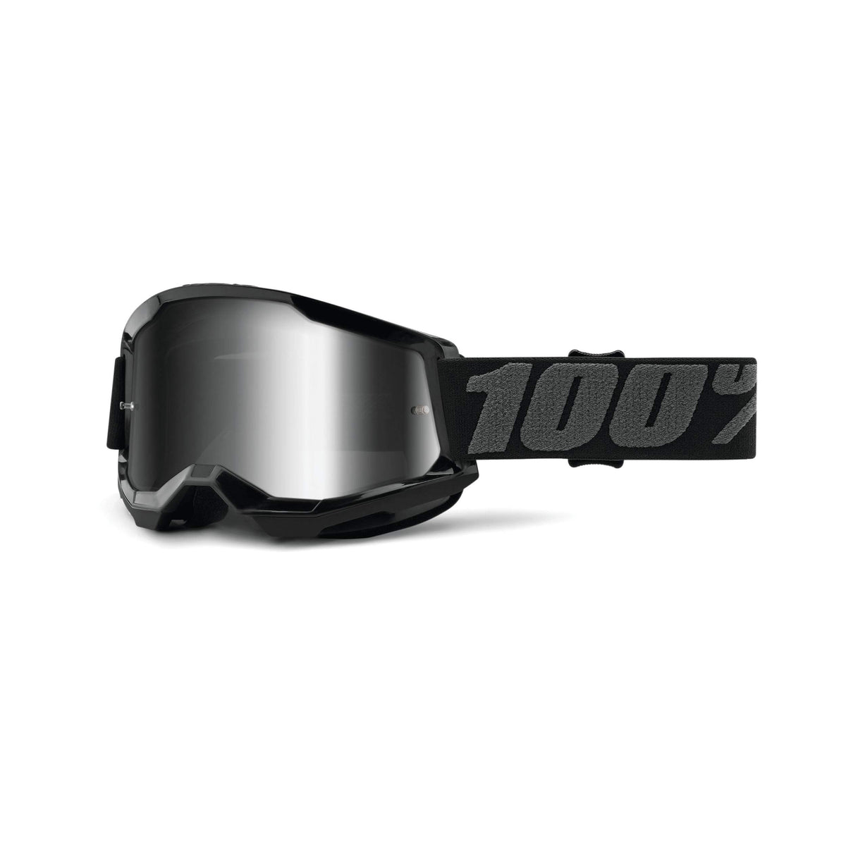 100% Strata front view showing frame and mirror silver lens for clear wide vision