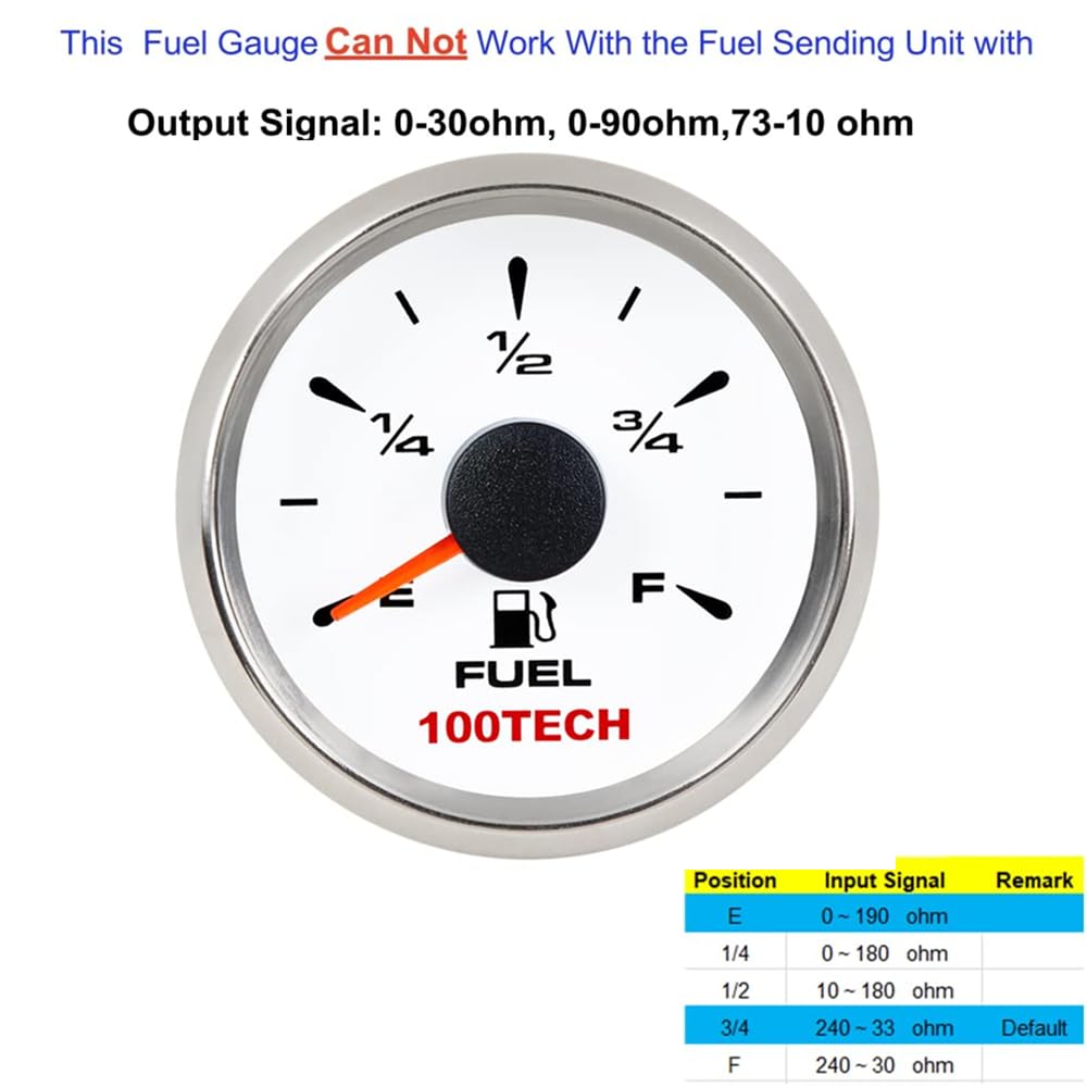 100TECH gauge lit in different colors showing selectable backlight matching dash