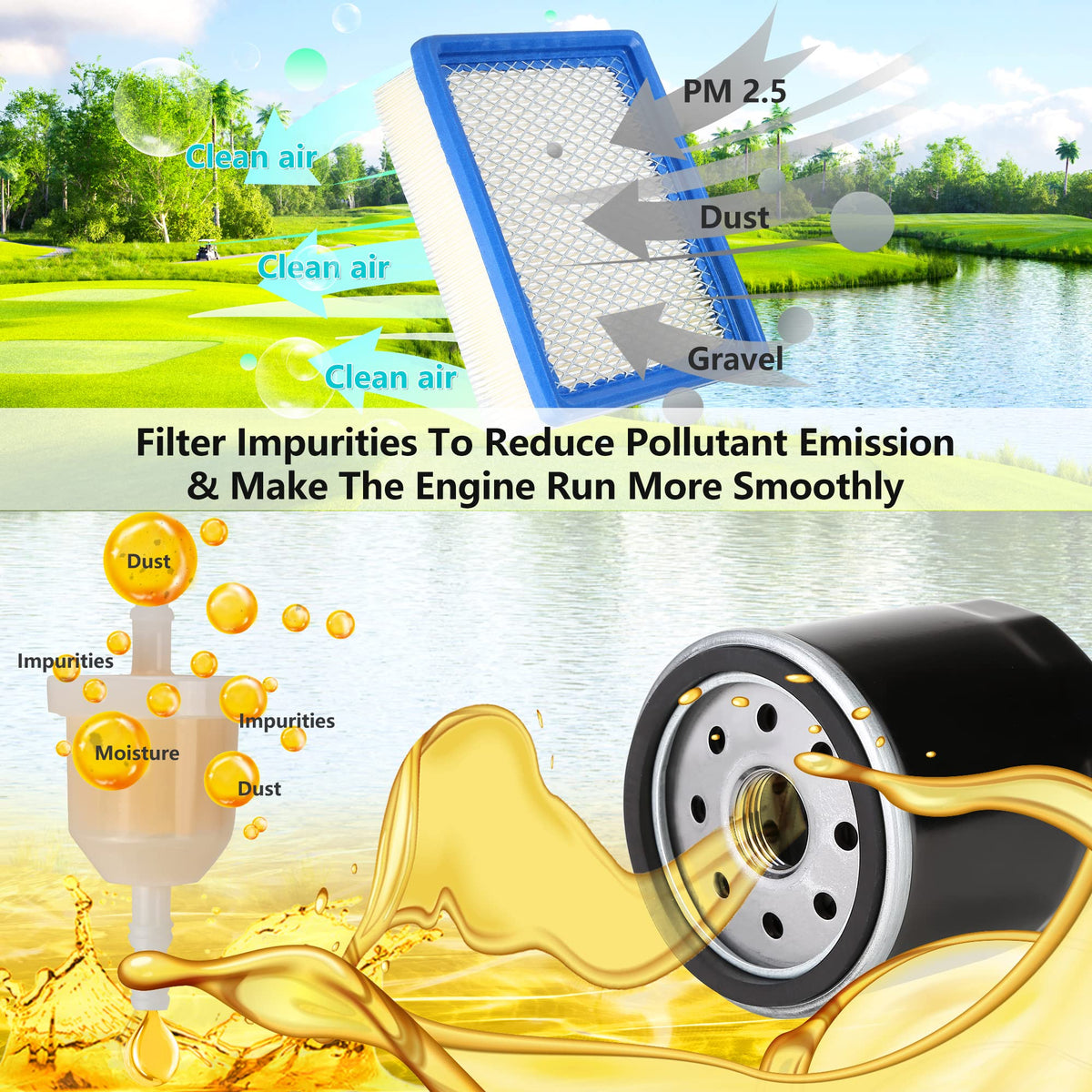 10L0L air filter detail highlighting pleats and sealing edge to protect engine from dust