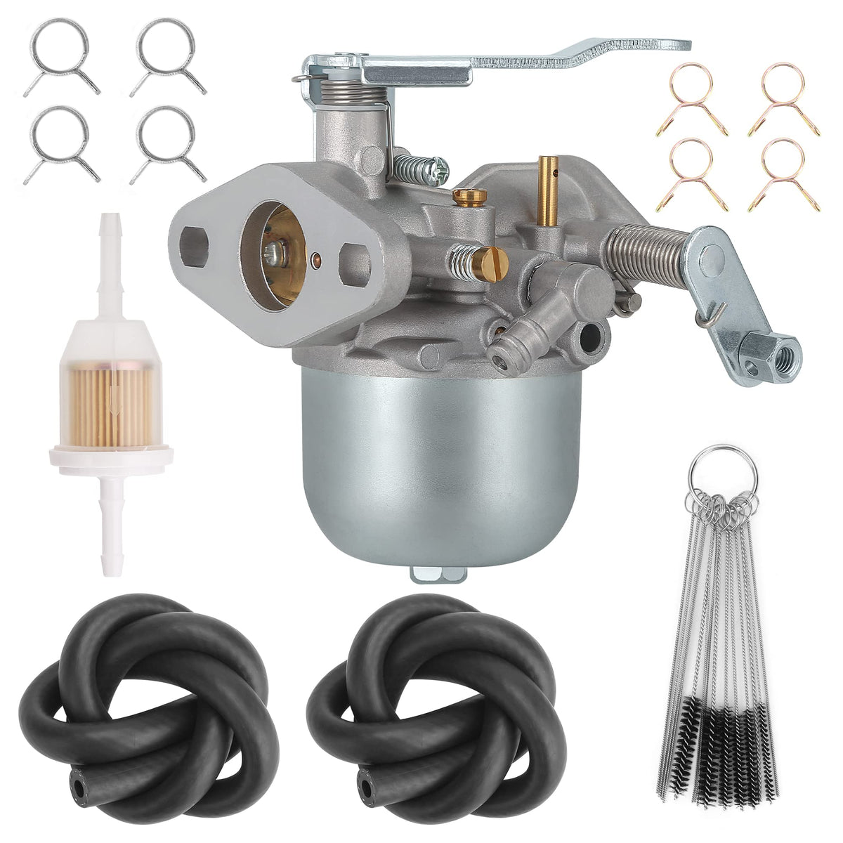 10L0L carburetor beside ruler showing scale and compact replacement size
