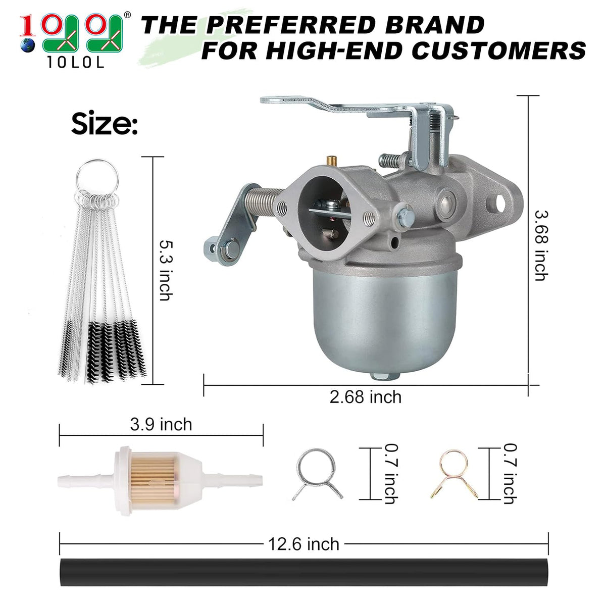 10L0L carburetor top view with throttle linkage showing smooth operation benefit