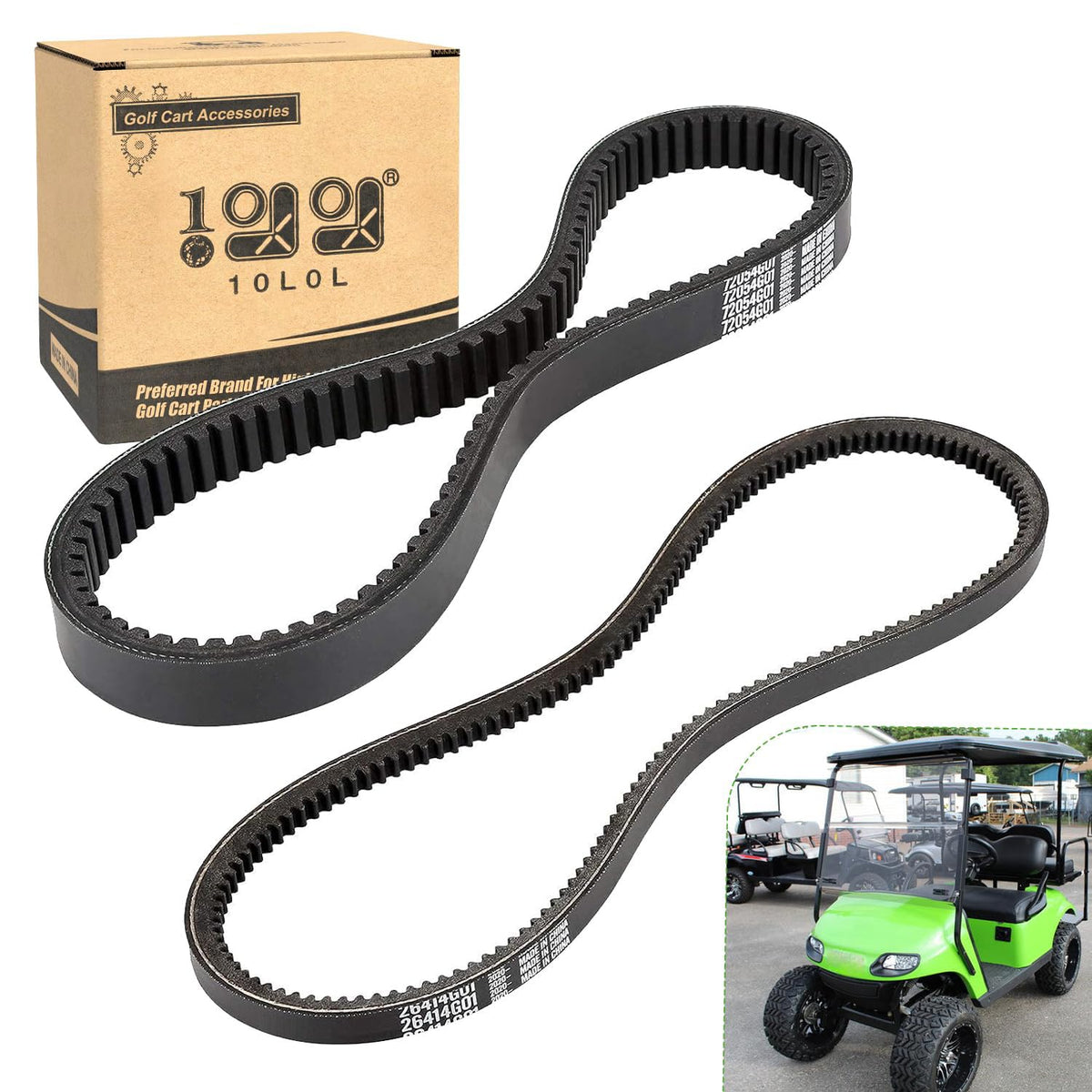 10L0L kit front packaging showing both belts and clear OEM compatibility benefit