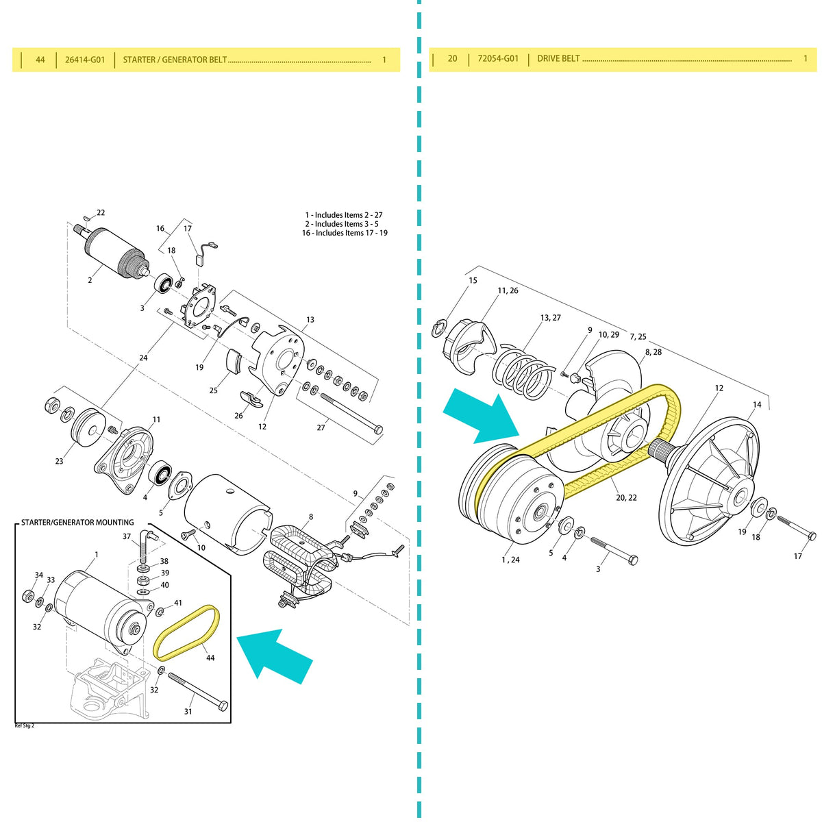 10L0L drive belt installed on EZGO TXT demonstrating restored power transfer
