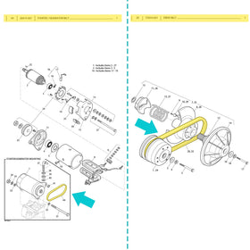 10L0L drive belt installed on EZGO TXT demonstrating restored power transfer