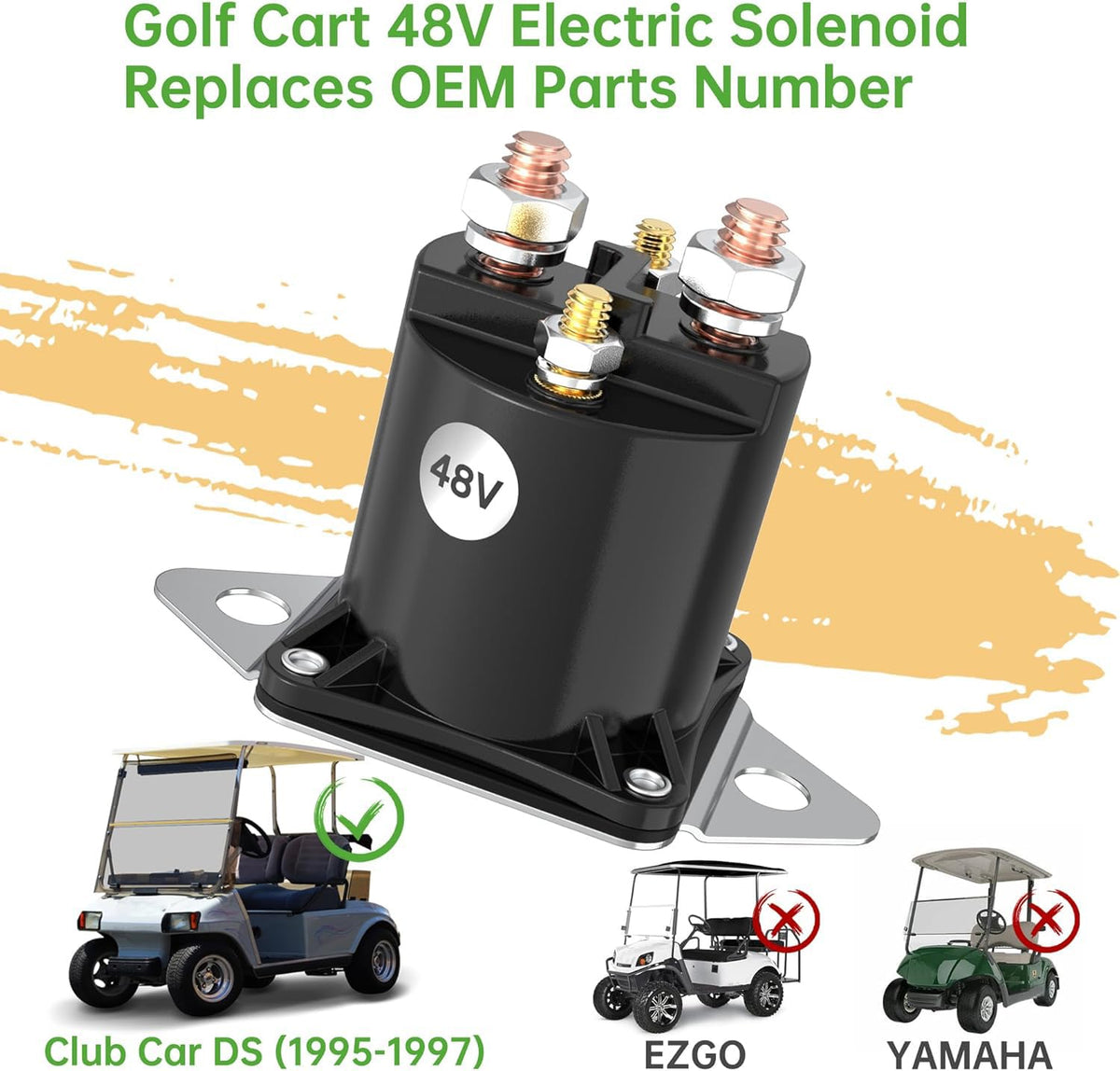 10L0L solenoid installed on Club Car DS demonstrating direct-fit replacement advantage
