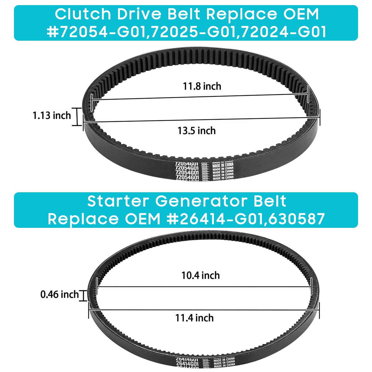 10L0L starter/generator belt close detail showing cord reinforcement for reliable starts