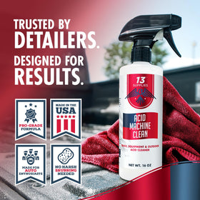 13 Supplies being applied to windshield to remove spots and improve clarity