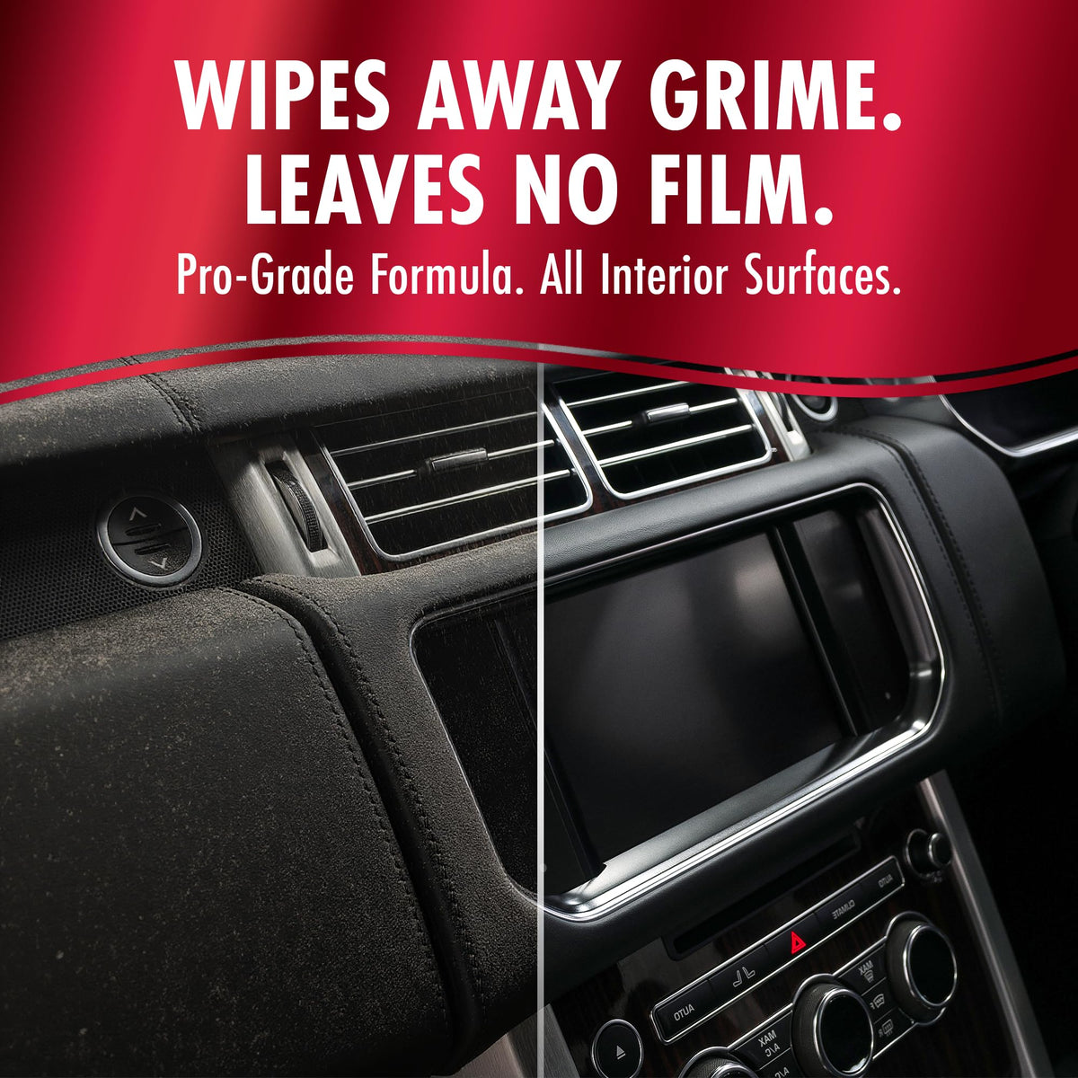 13 Supplies cleaning dashboard in car interior showing streak-free finish benefit