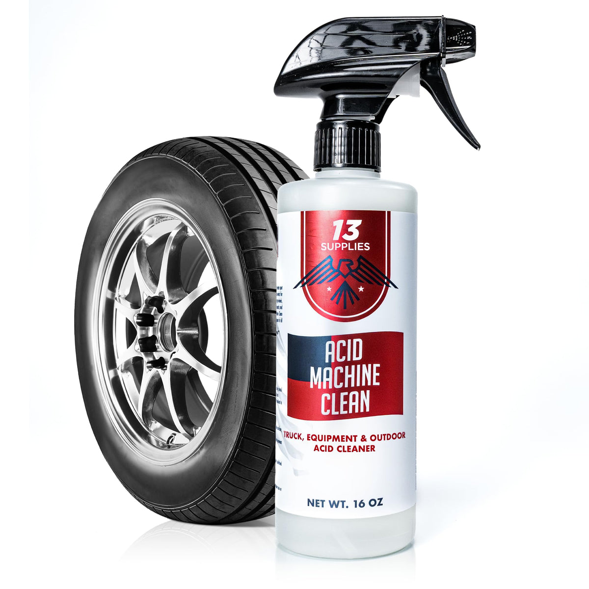 13 Supplies front label on 16 oz bottle showing product identity and benefits