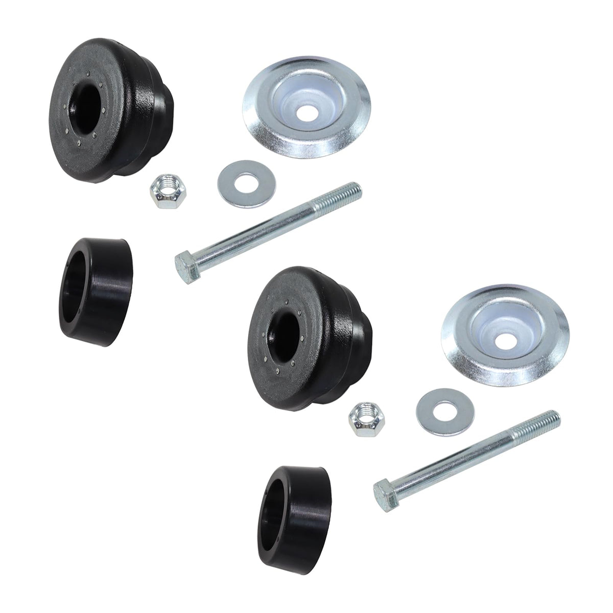 1409KMT parts beside a ruler for scale showing bolt and spacer sizes for accurate selection