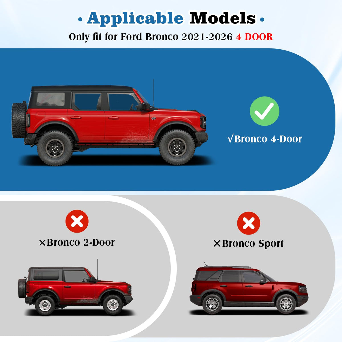 1797 slim-profile side view demonstrating low-profile integration with Bronco trim