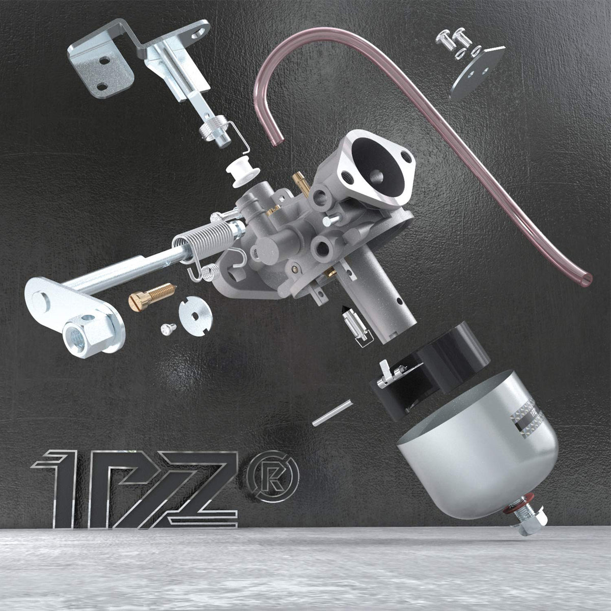 1PZ carburetor side mount detail demonstrating correct bolt pattern and alignment