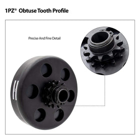 1PZ interior bore detail showing 5/8 inch fit for secure shaft connection