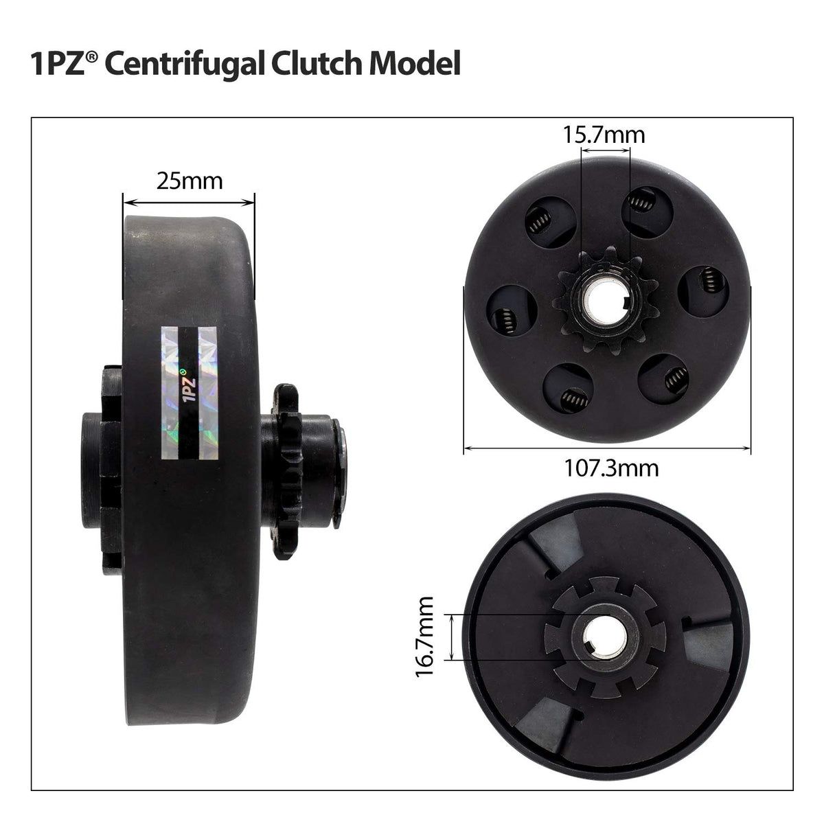 1PZ close-up of 11-tooth sprocket teeth for reliable #35 chain engagement
