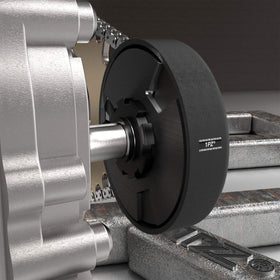 1PZ clutch beside ruler for scale showing compact, installable size