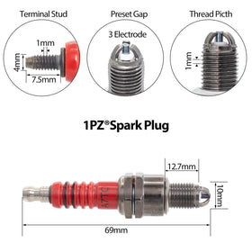 1PZ kit next to ruler showing compact size for easy fitting