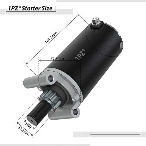 1PZ Kohler starter gear closeup showing 10-tooth pinion for reliable engagement