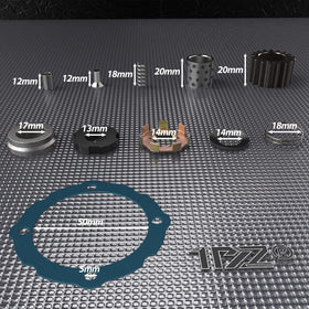 1PZ side profile of TA1-17T clutch with ruler showing scale and correct diameter