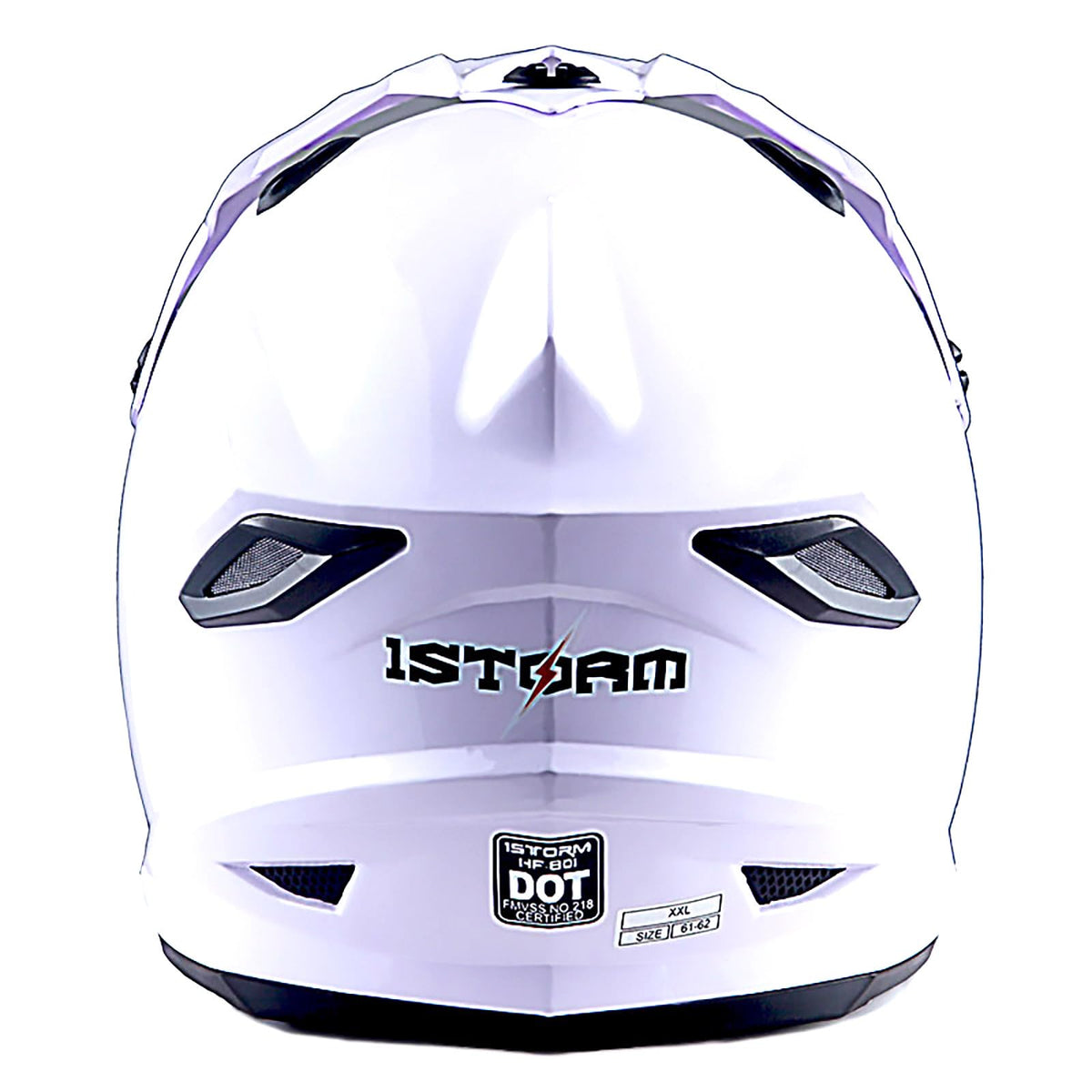 1Storm HF801 rear view with size label visible to confirm M fit and DOT compliance