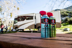 3-IN-ONE kit by an RV door, shows ease of use and on-the-go protection