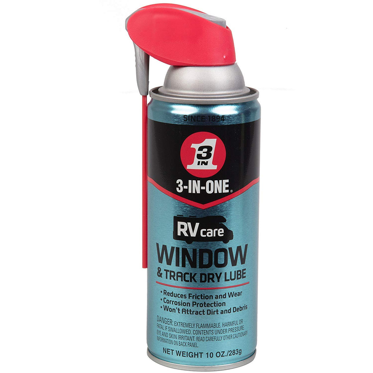 3-IN-ONE silicone applied to slide-out rail, reduces friction and prevents corrosion