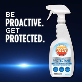 303 Products 32 oz bottle next to hand to show size and easy handling