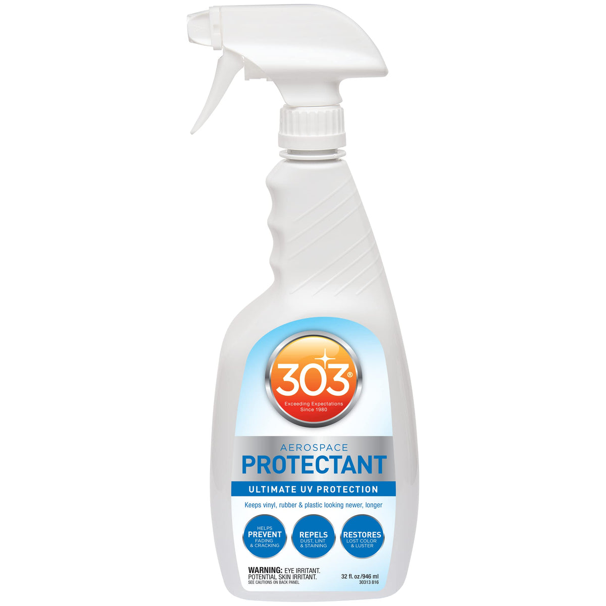 303 Products front bottle view showing protectant packaging and clear benefit