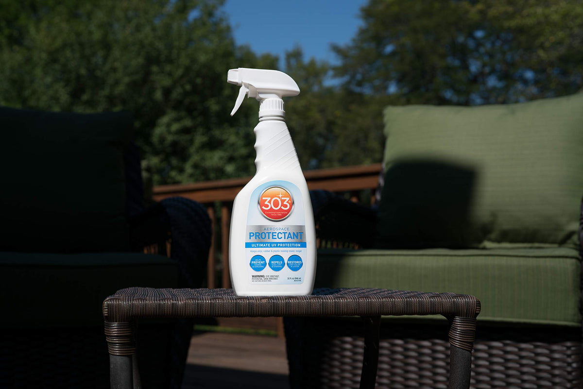 303 Products label close-up showing safe water-based formula information