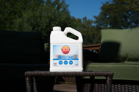 303 Products used on outdoor chair showing protection from sun benefit