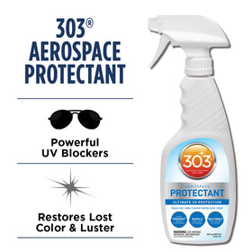 303 Products spraying protectant onto trim for easy application benefit
