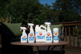 303 Products bottle with production code visible for tracking expiration benefit