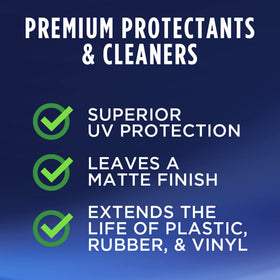303 Products close-up on vinyl surface revealing restored color and protection
