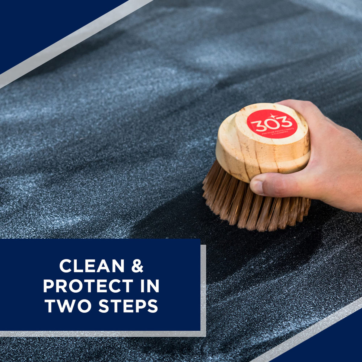 303 Products microfiber cloth and soft brush included to safely scrub and apply treatments
