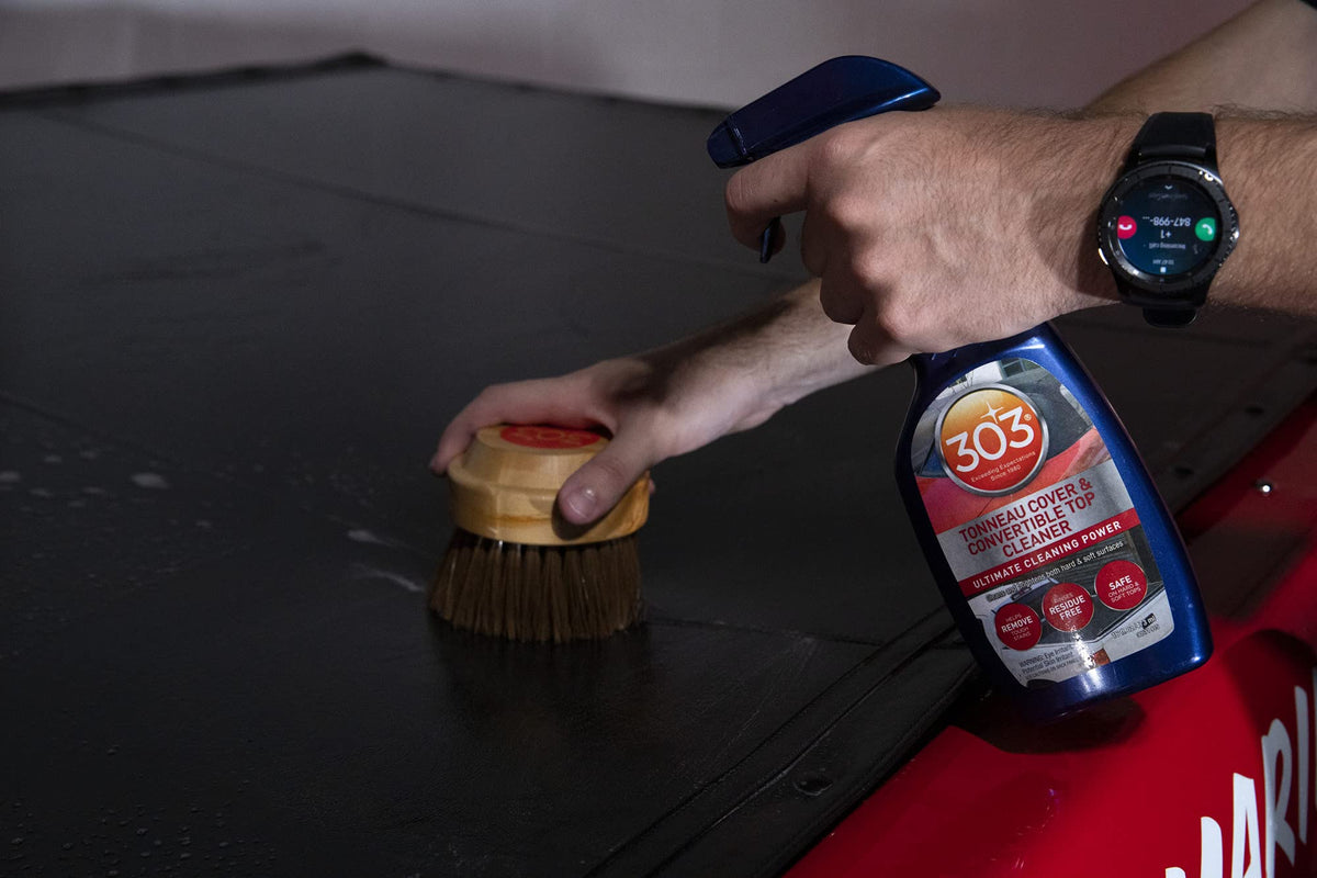 303 Products before and after vinyl top texture comparison showing restored appearance