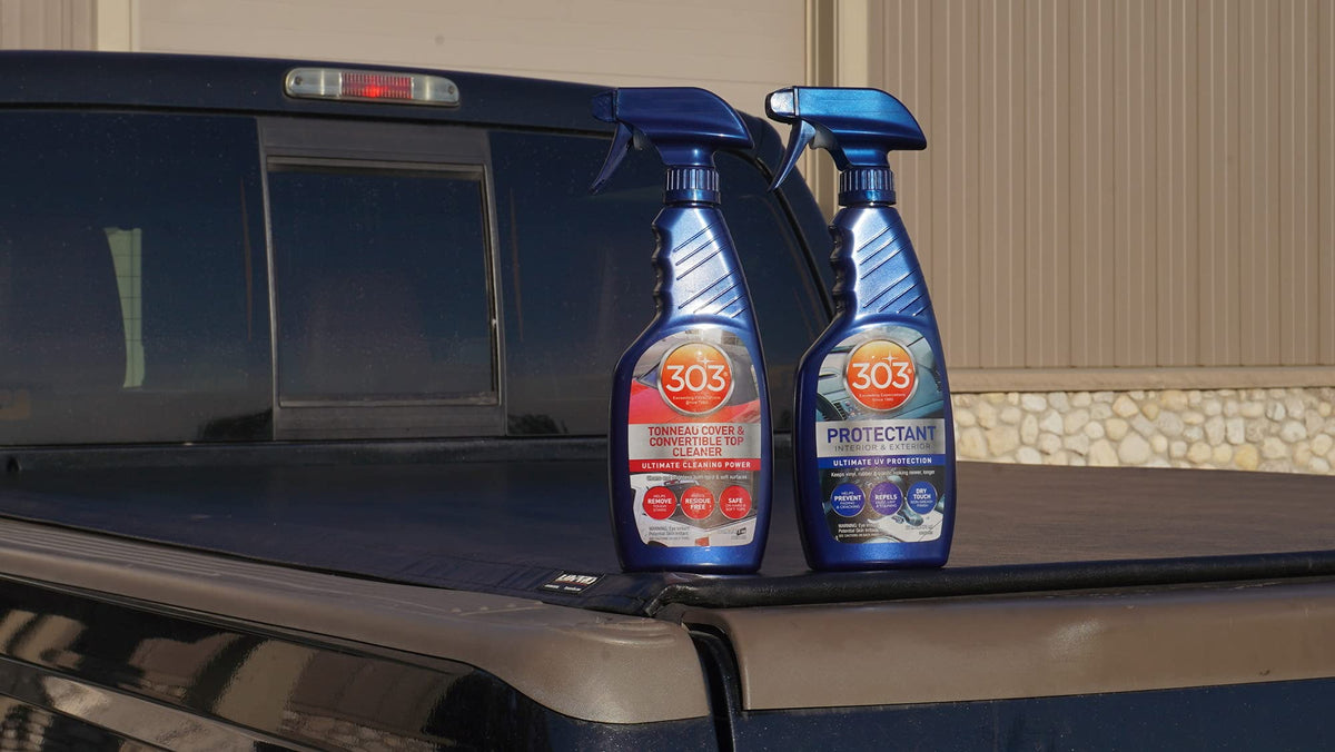 303 Products protected convertible top in sunlight illustrating improved color retention