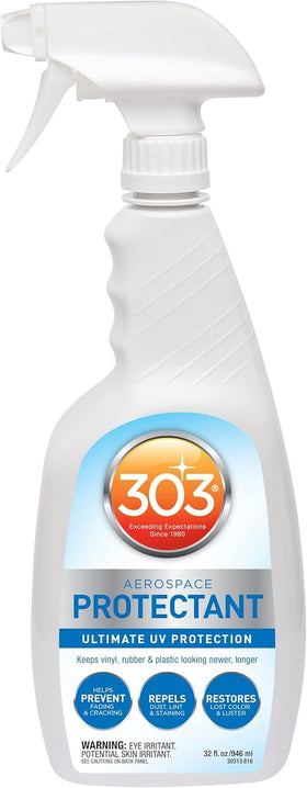 303 Products Aerospace Protectant bottle close-up with readable cap and label