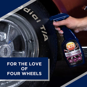 303 Products before and after wheel comparison highlighting restored shine and cleanliness