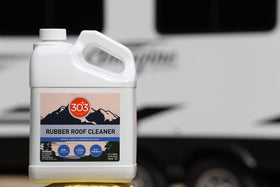 303 Products before and after roof sections showing visible cleaning improvement