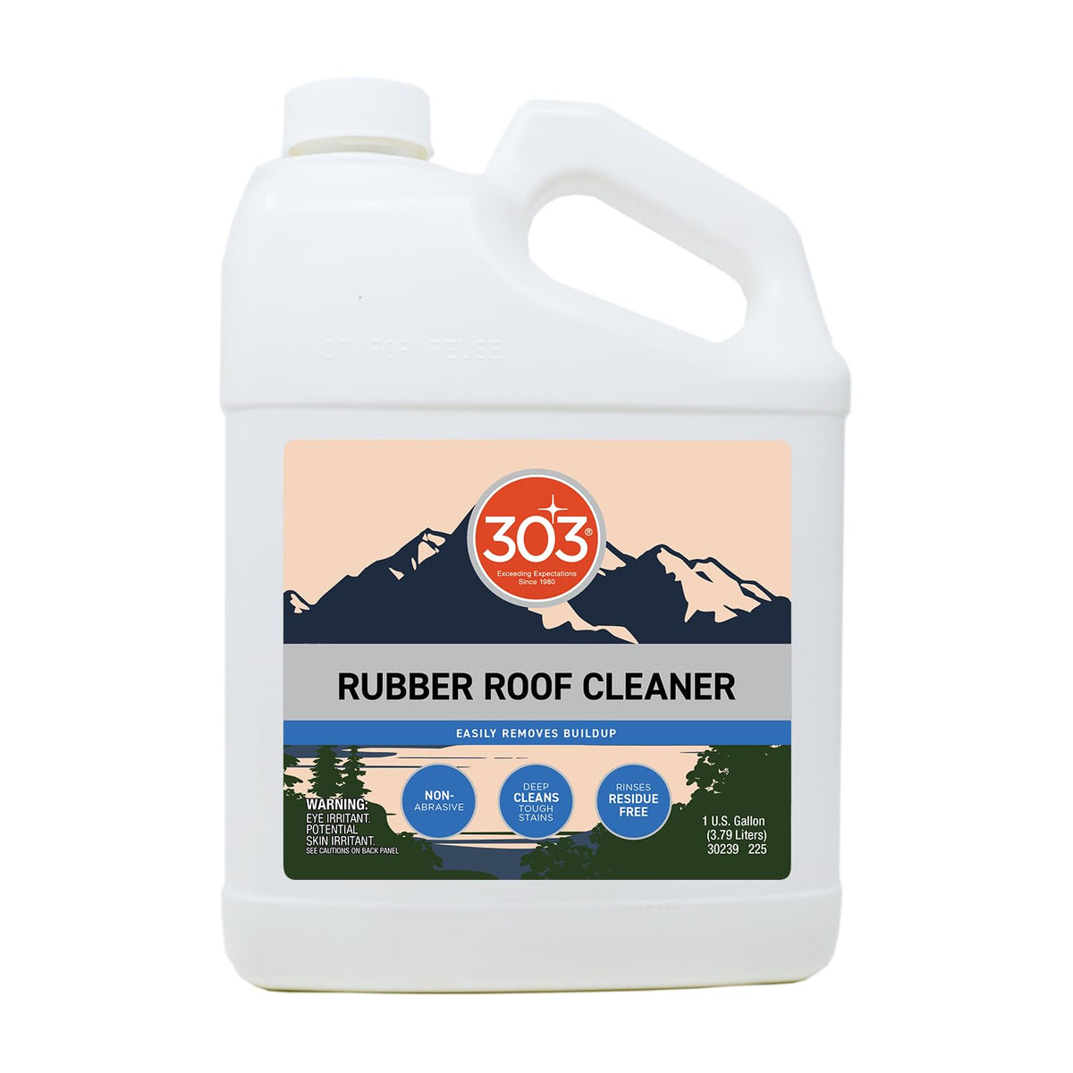 303 Products front label on one-gallon bottle showing product identity and benefits
