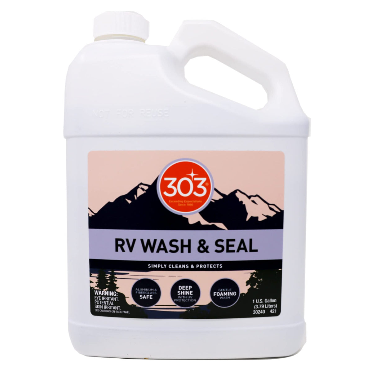 303 Products gallon bottle front view showing label and capacity benefit