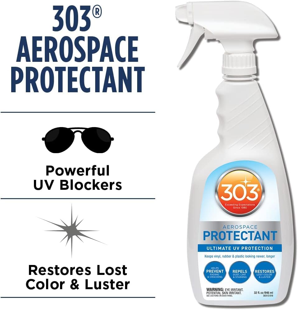 303 Products Leather 3-in-1 bottle label visible, showing cleaning and protection