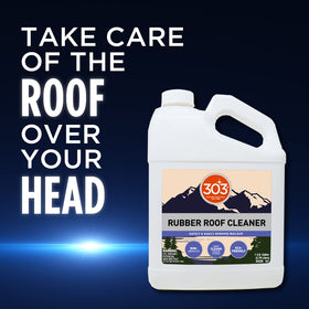303 Products rinsing off an RV roof leaving a residue-free surface for protectant
