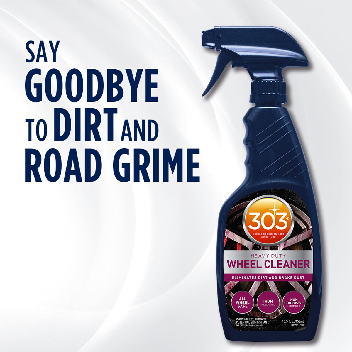 303 Products foam texture on wheel close-up showing active cleaning action and lift