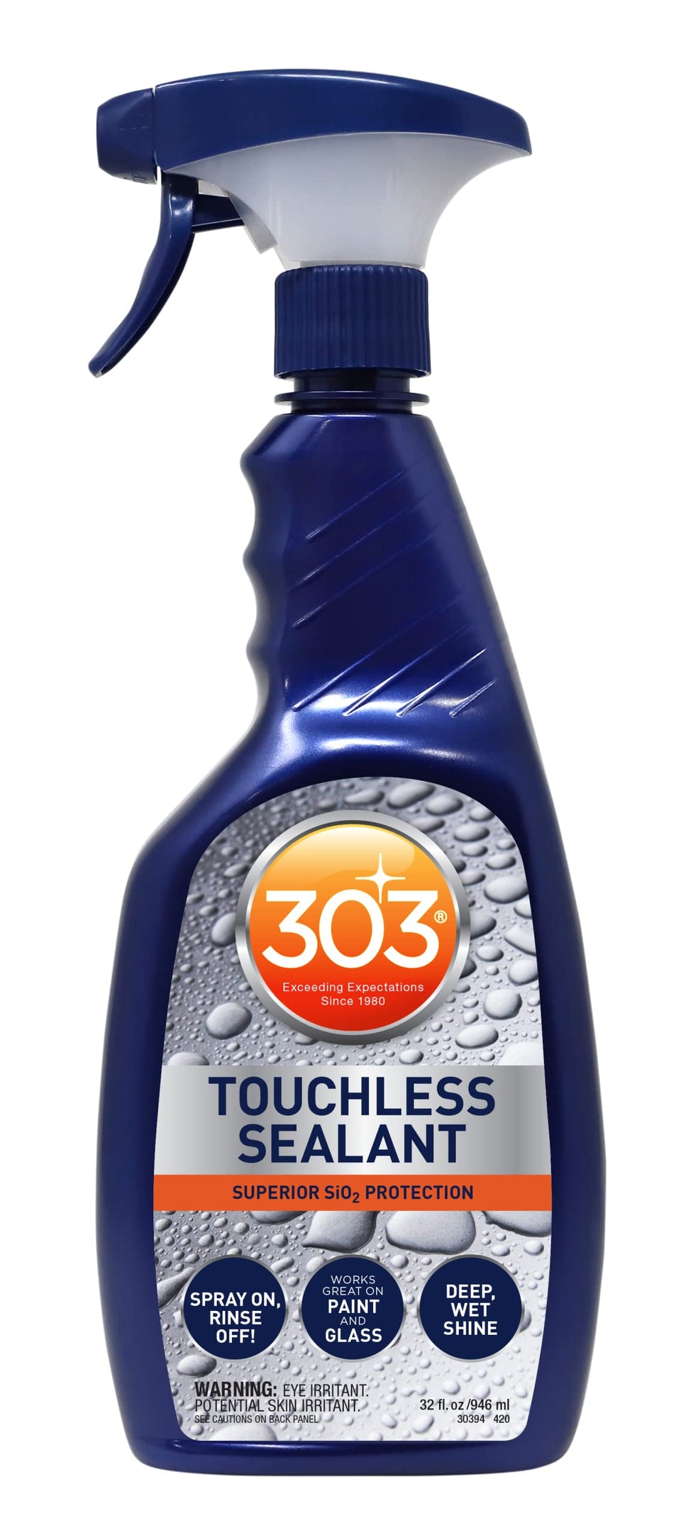 303 front spray bottle showing label and easy-use benefit
