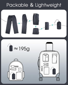 33,000ft model wearing pants on a forest trail showing mobility and weather protection