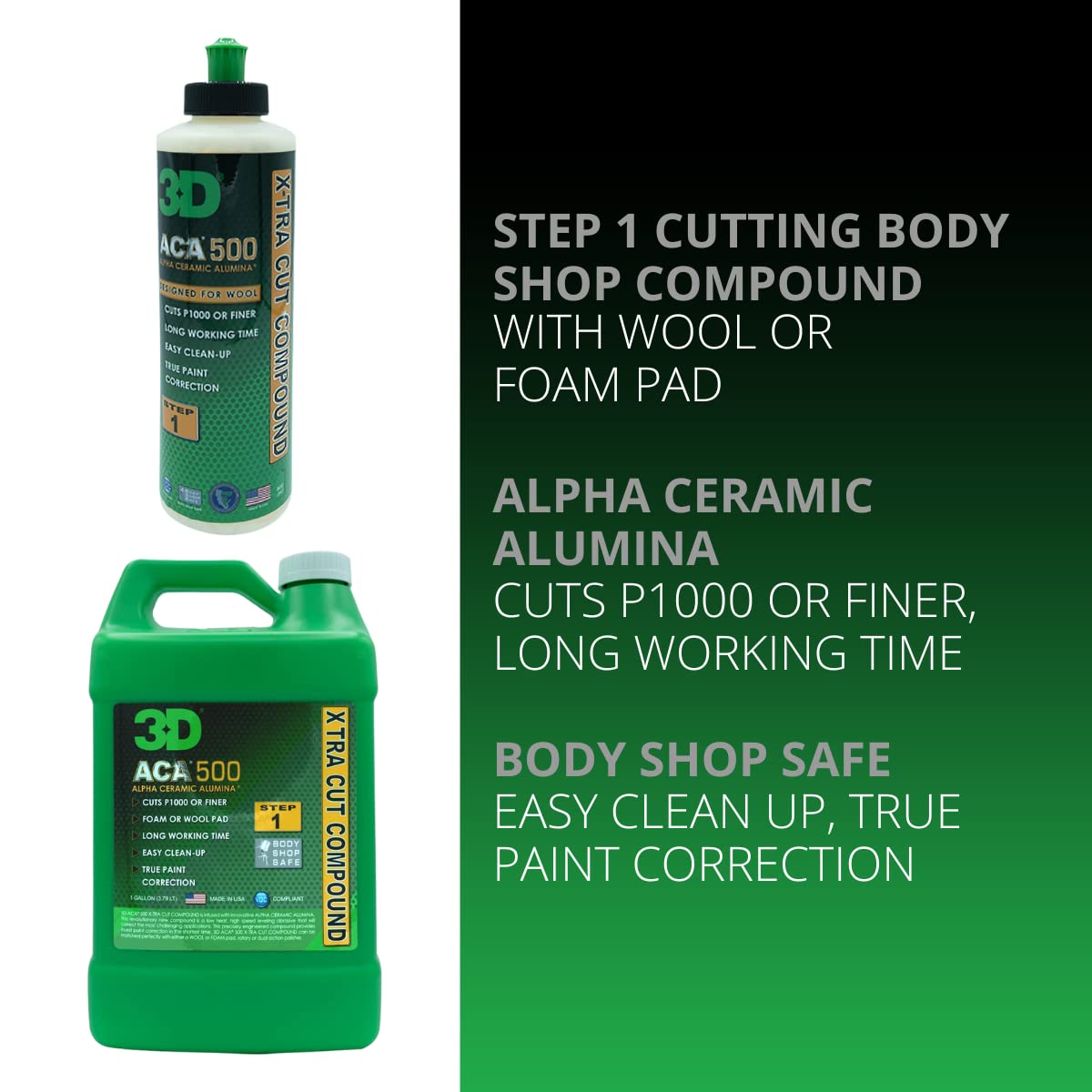 3D ACA 500 on a polisher pad demonstrating fast cutting action and control